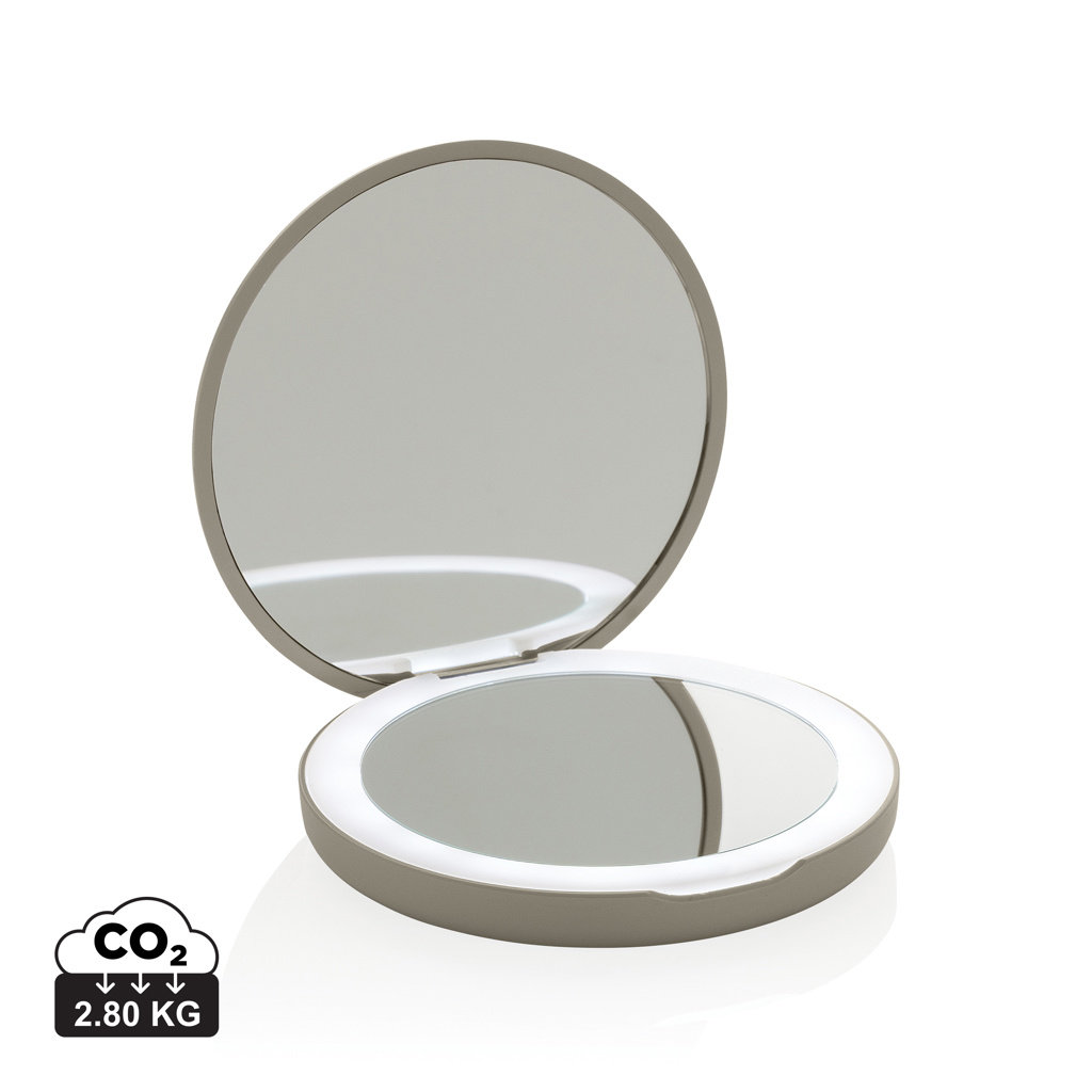 Espejo de maquillaje recargable con LED de plástico reciclado - Felanitx