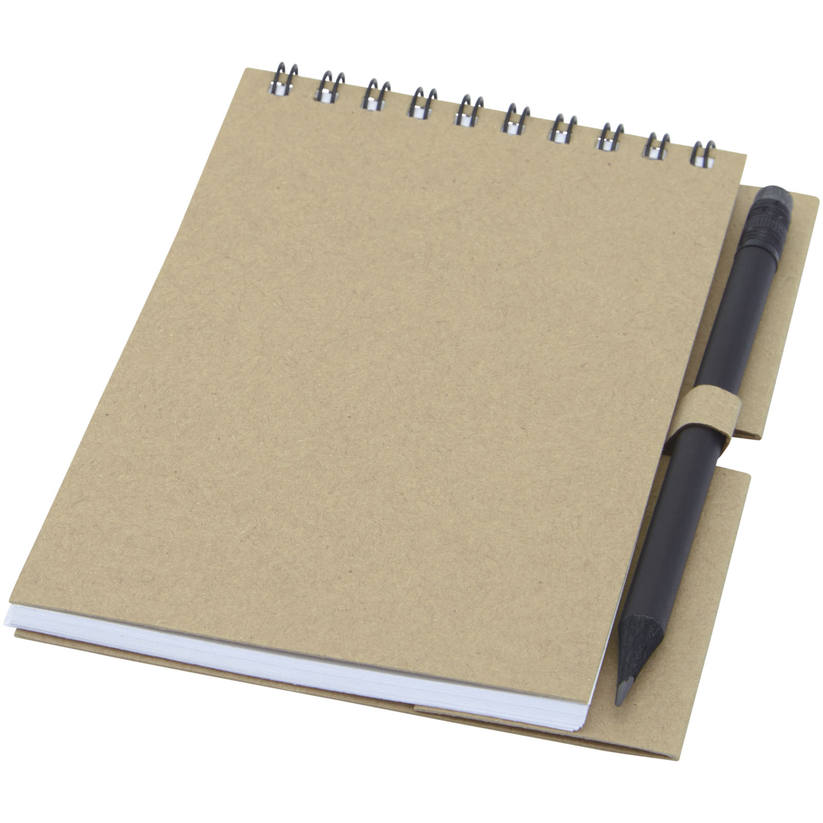 Cuaderno Wire-O con cubierta de papel reciclado y lápiz negro - Alpedrete