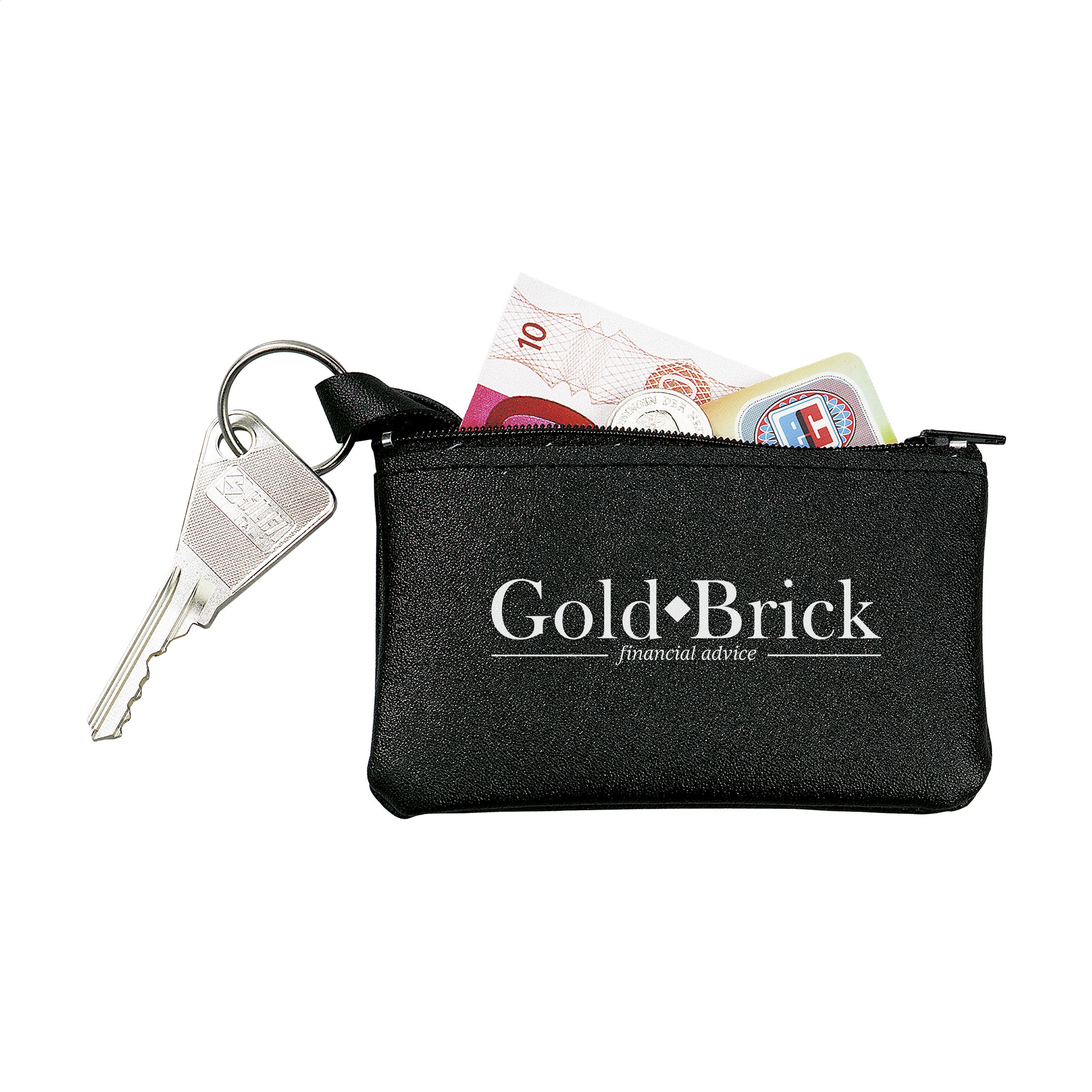 Monedero/Billetera de Imitación de Cuero con Cierre y Llavero de Acero Inoxidable - Estellencs