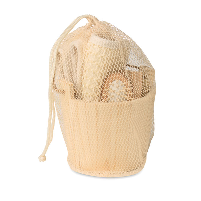 Set de regalo de baño en cubo de madera