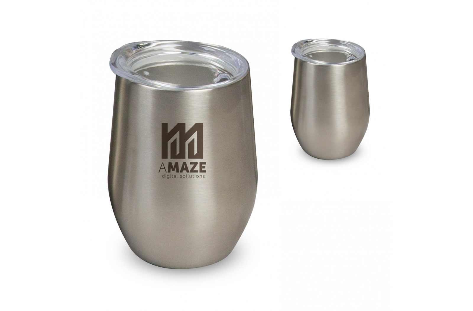 Taza de Acero Inoxidable de Doble Pared con Tapa 300ml - Ciutadella