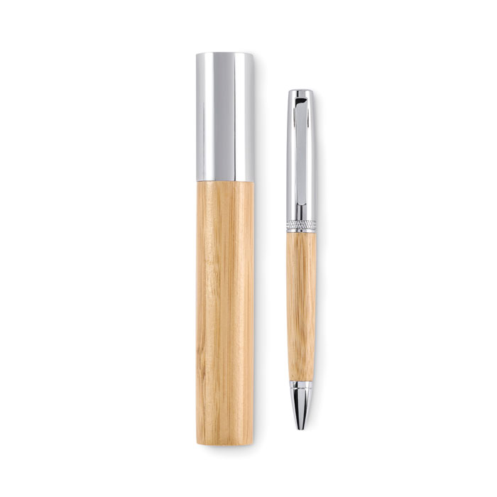 Bolígrafo Metálico de Bambú en Tubo - Alcobendas