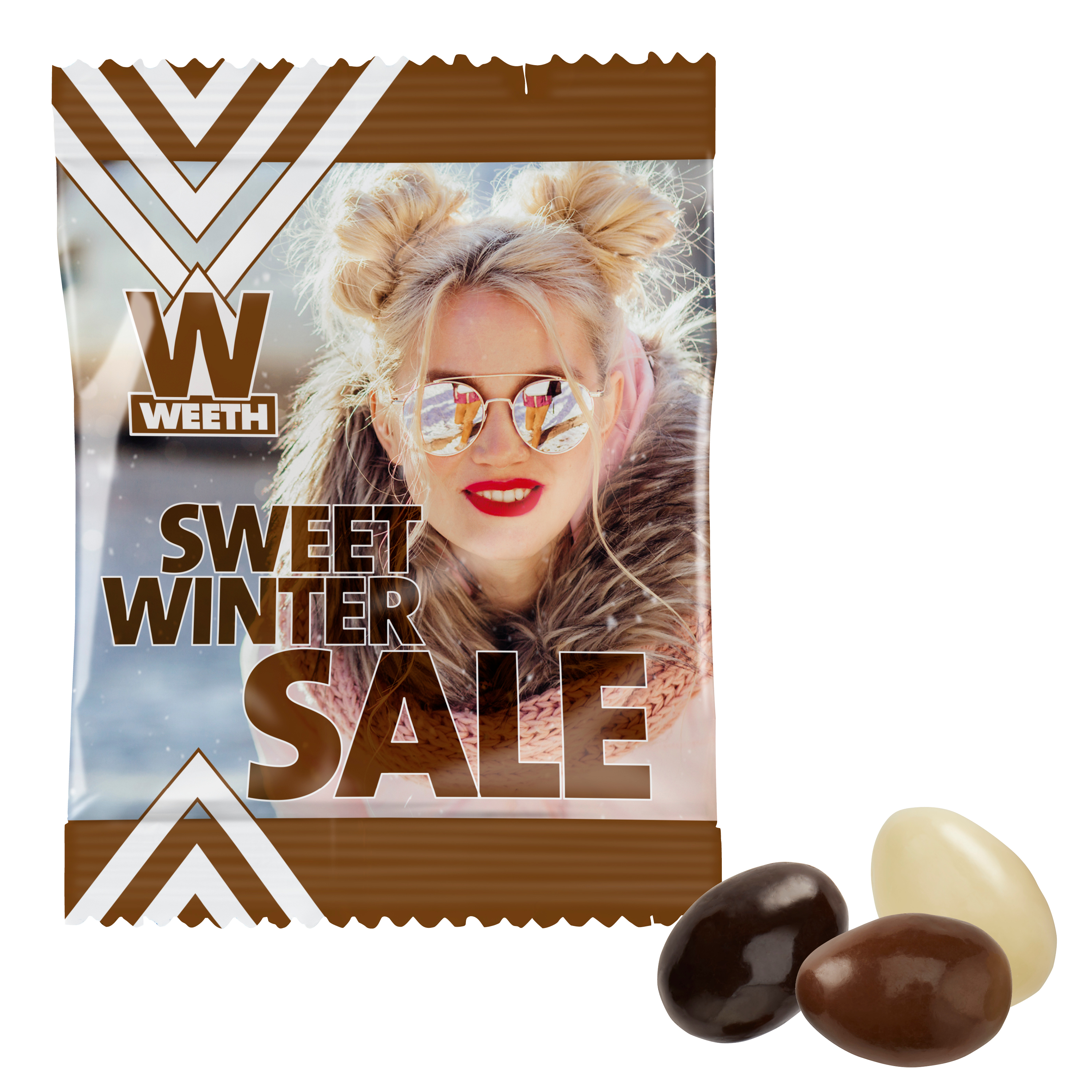 Almendras de Chocolate Exquisito - Barbués impreso con logotipo