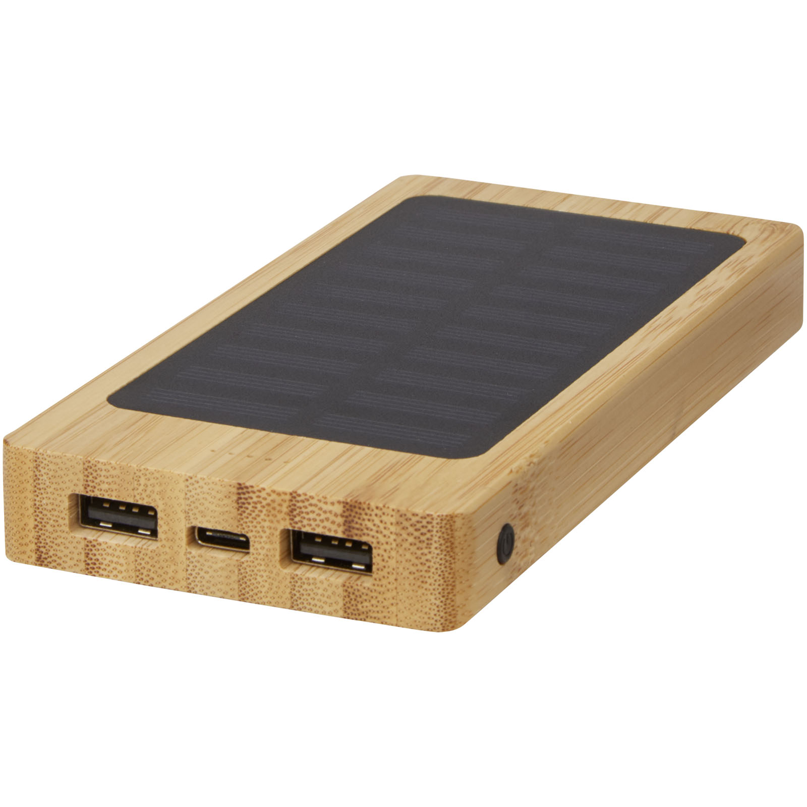 Banco de energía solar de bambú de 8000mAh con salida USB dual - Pleitas