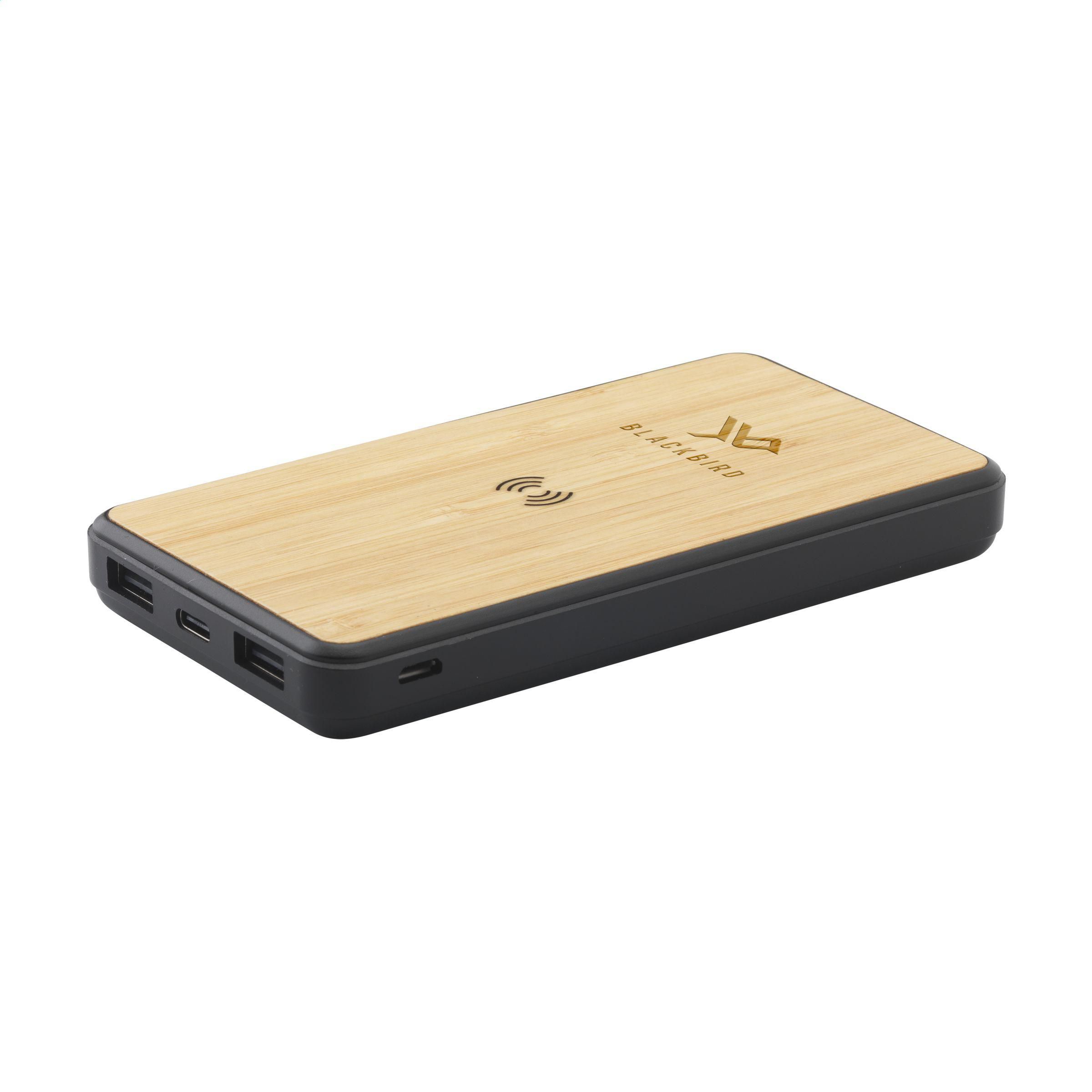 Cargador Inalámbrico de Powerbank de ABS Reciclado Boru Bamboo RCS