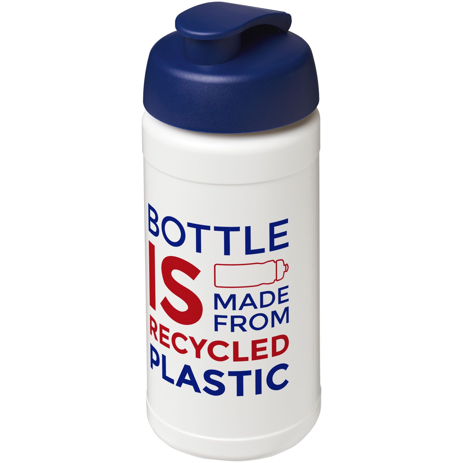 Botella Deportiva Reciclada de 500 ml con Tapa Abatible - Pontons impreso con logotipo