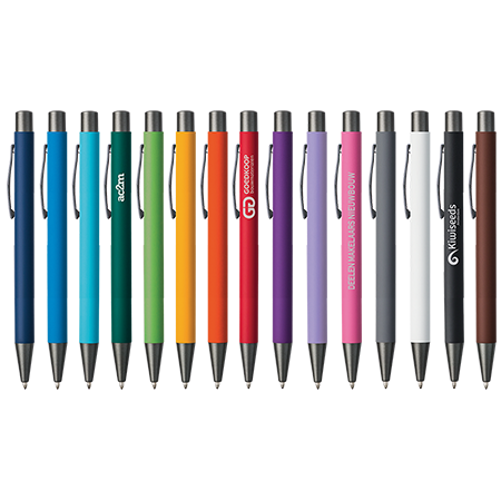 Bolígrafo de metal JAMAICA con acabado de goma - Campo de Criptana