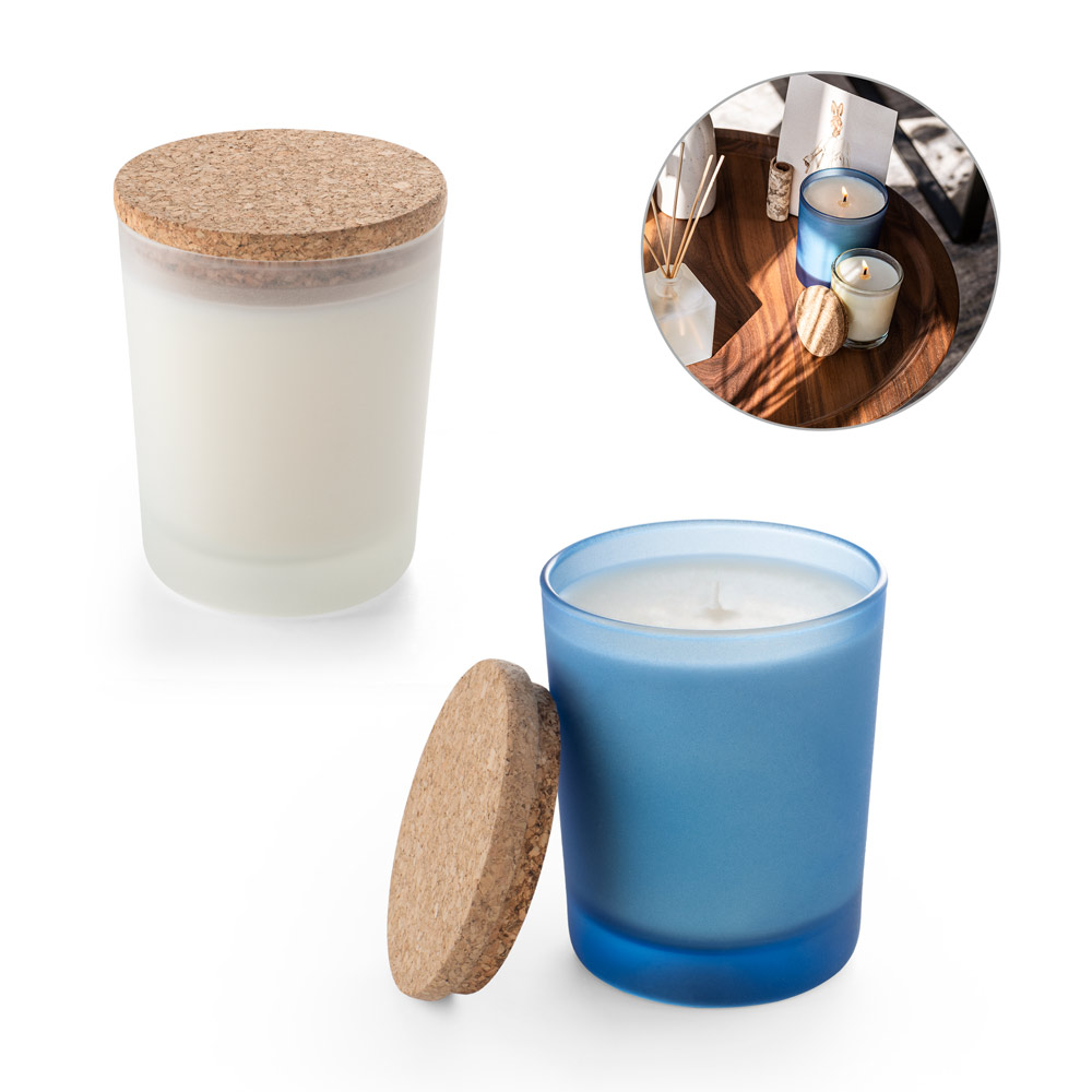 DUVAL. Vela aromática en vaso de cristal con tapa de madera 180 g