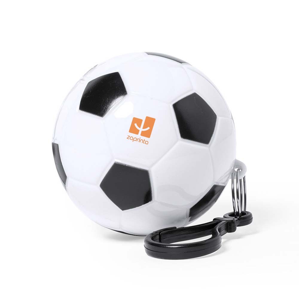 Poncho con diseño de fútbol en llavero con mosquetón - Segurilla