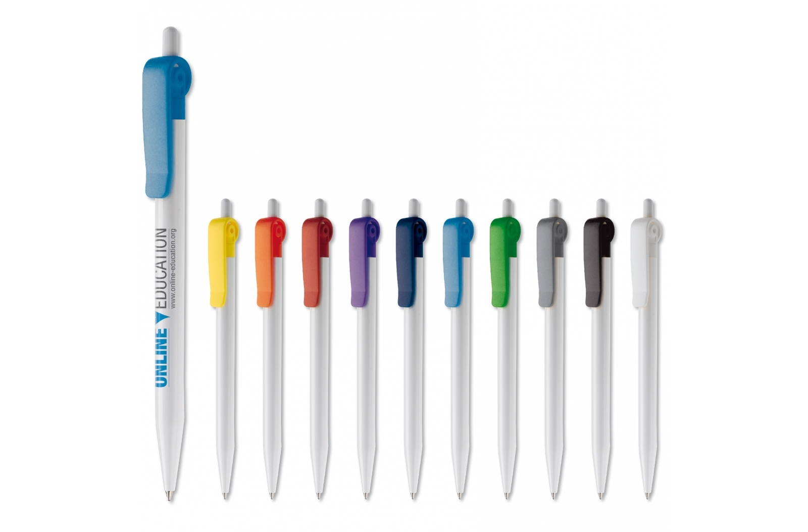 Un bolígrafo delgado con un clip en forma de signo @ y una recarga X20 - Piddlehinton - Lituénigo