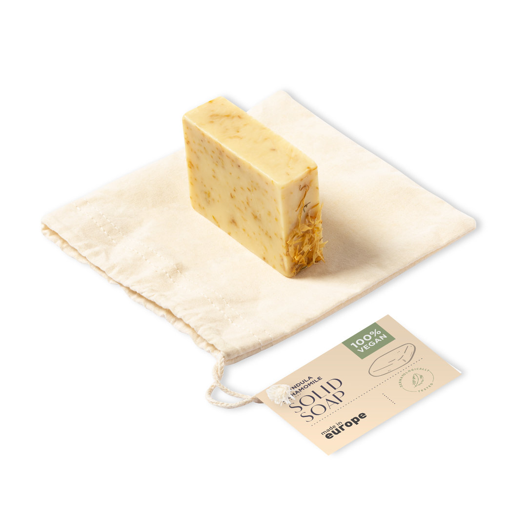 Jabón vegano de caléndula y manzanilla - Salas Bajas