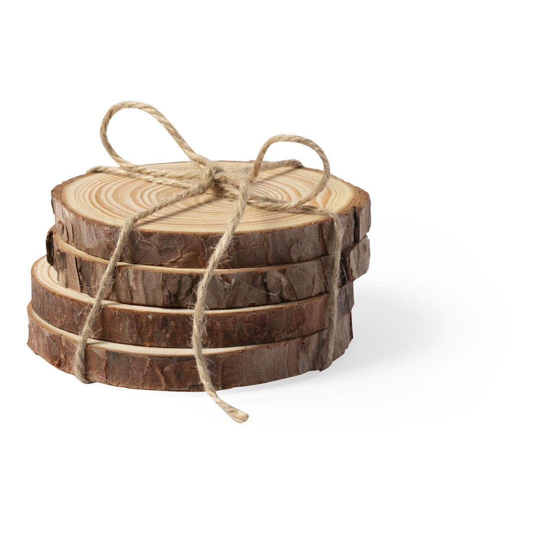 Juego de posavasos de madera de pino natural - Gijón⁠3