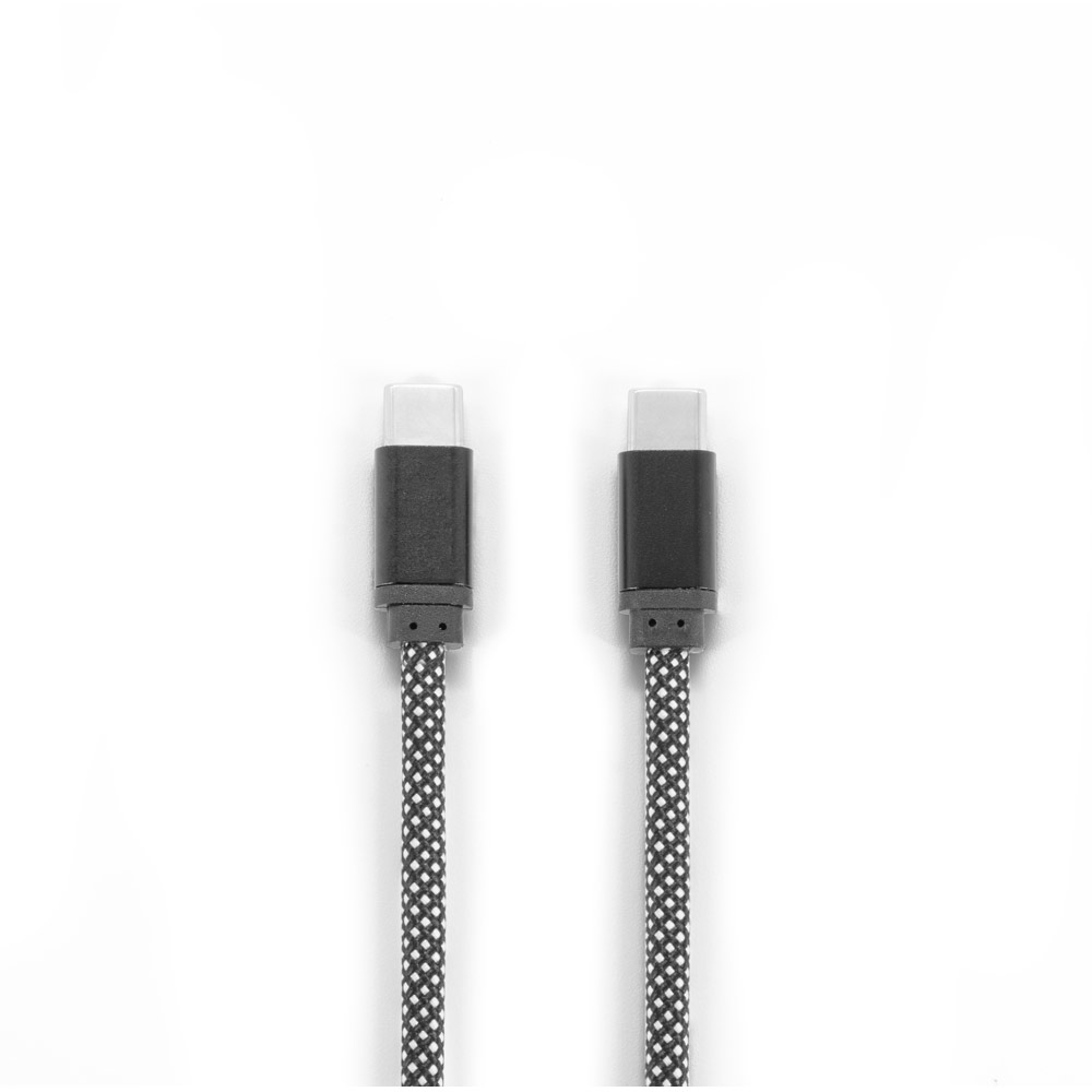 NADELLA. Cable USB-C a USB-C con cordón de poliéster trenzado (60 W) y sistema magnético para enrollar fácilmente el cable