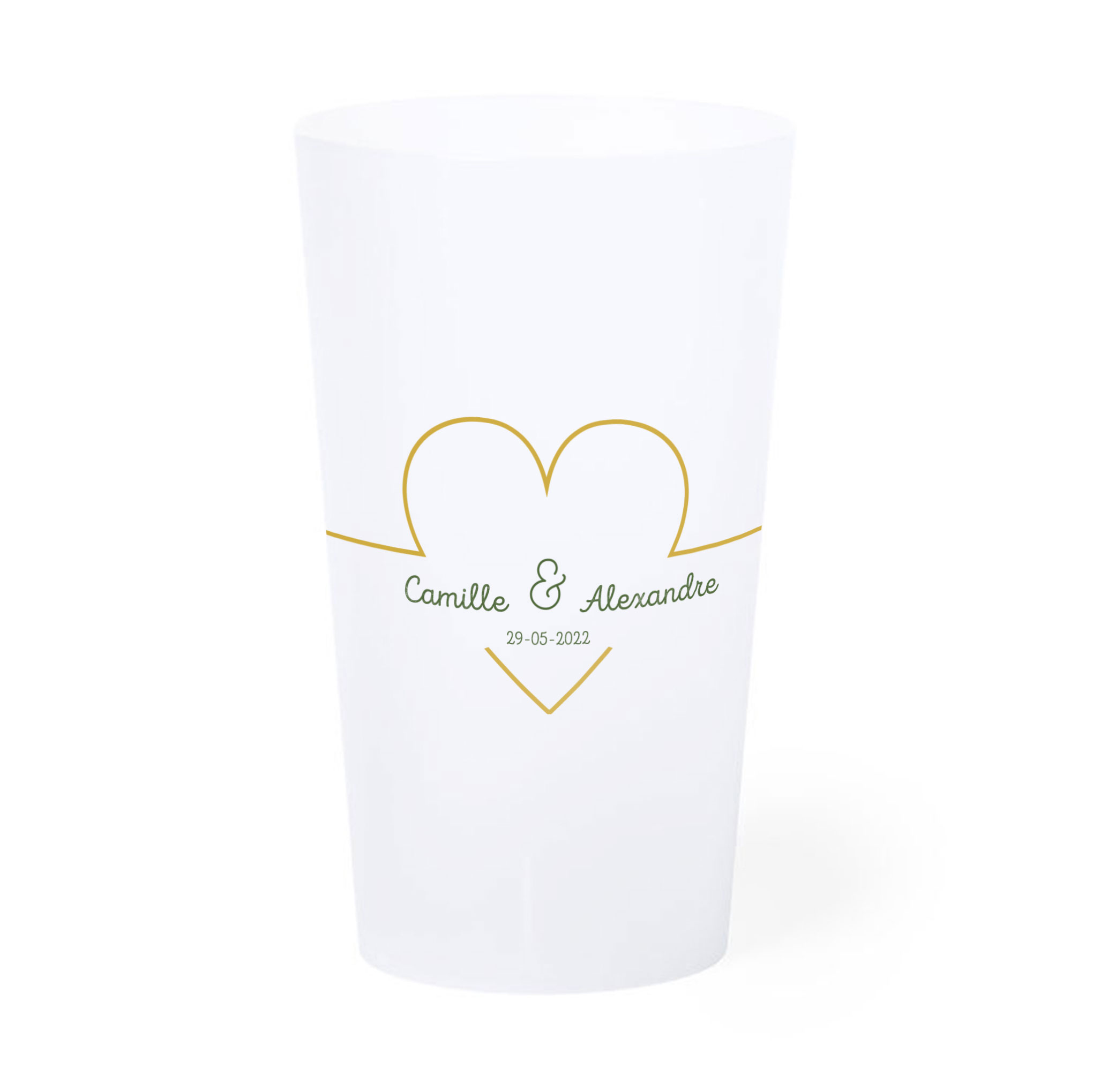 Translucent 33cl personalized cup - Four-color process printing 12.6 cm (Ghost)