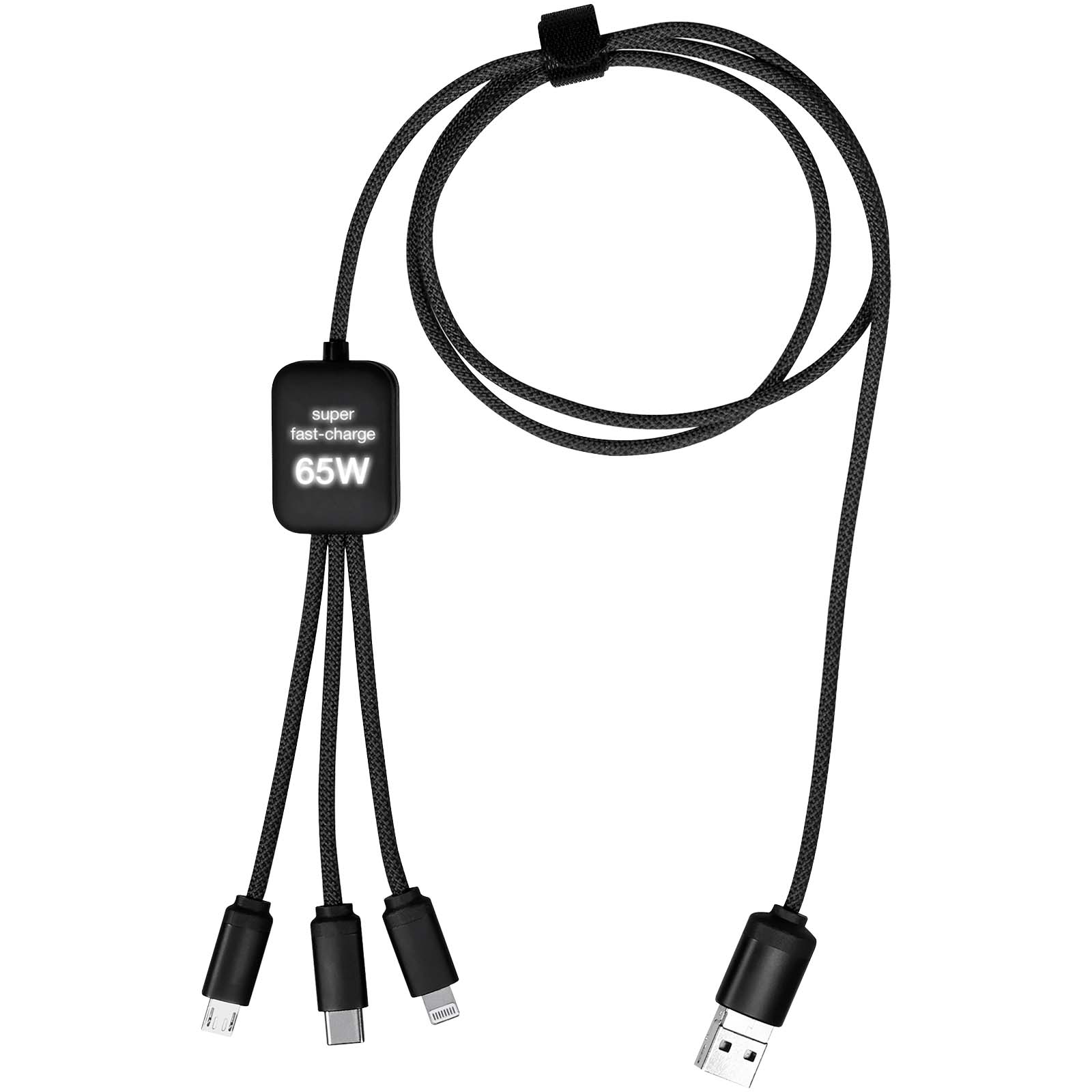 Cable de Carga Universal Luminoso 5-en-1 - Tricio impreso con logotipo