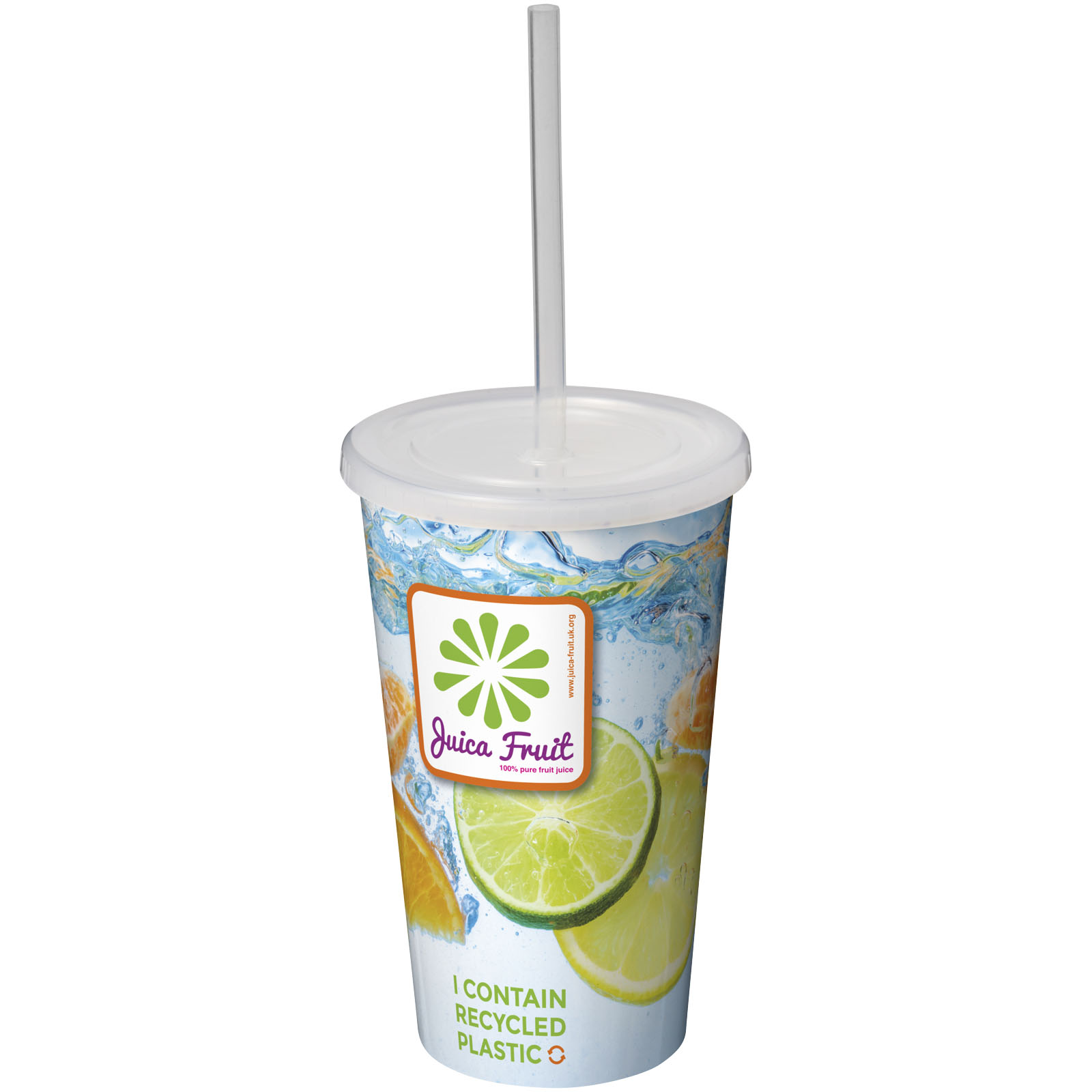Vaso Térmico Doble Pared de Plástico Reciclado con Pajita 350ml - Albalatillo