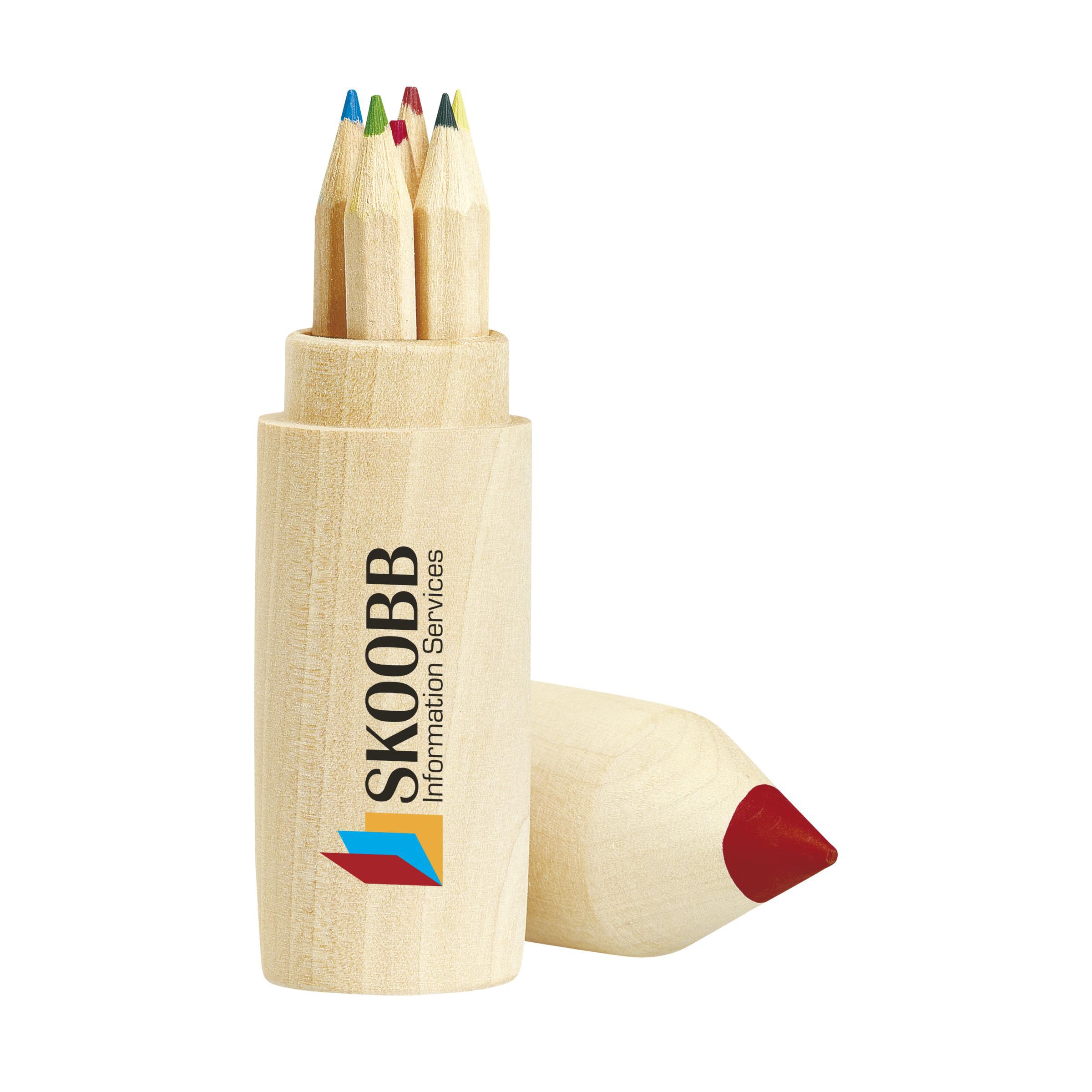 Lápices de colores sin pintar en tubo de madera - Cox