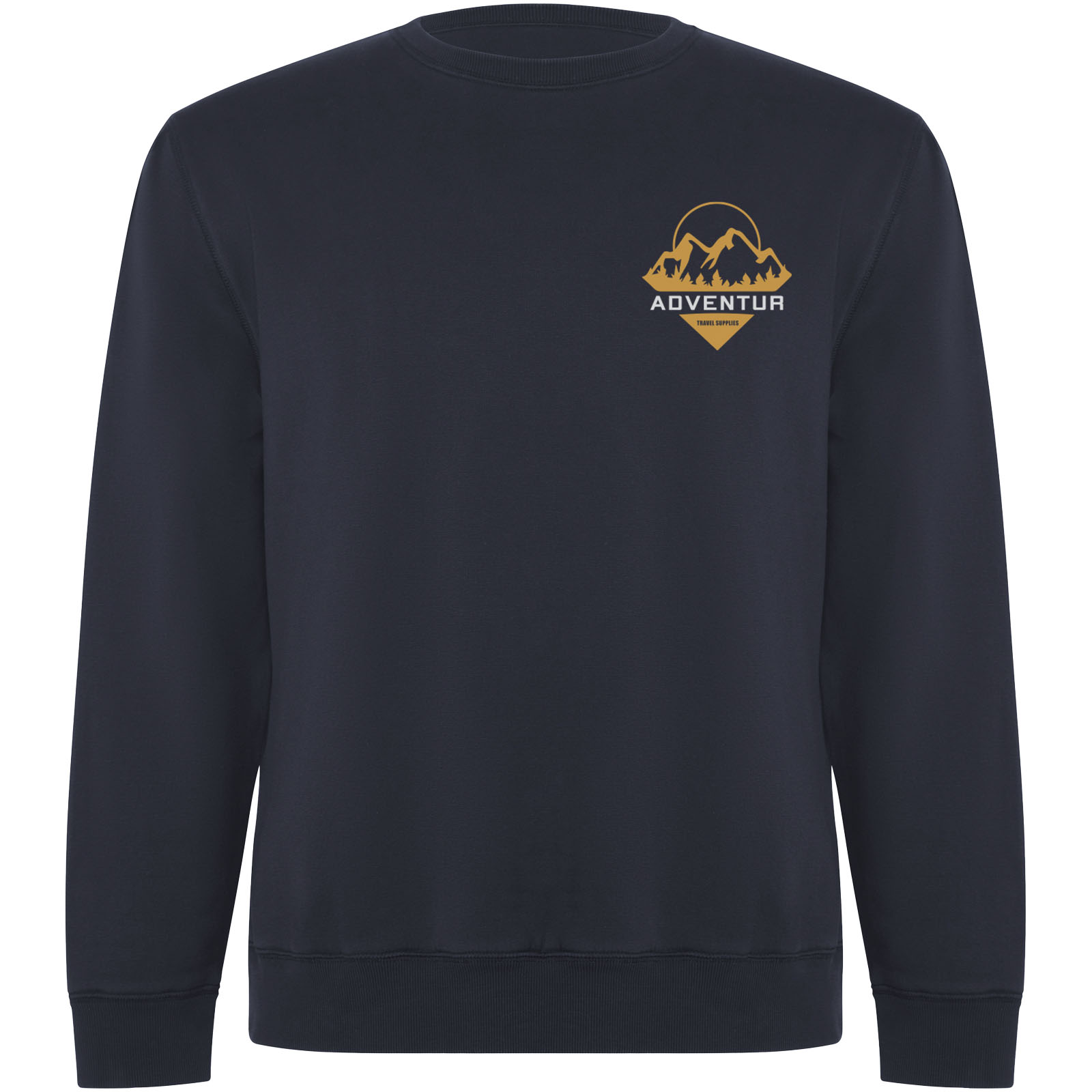 Suéter de cuello redondo unisex ecológico de algodón orgánico - Ávila impreso con logotipo