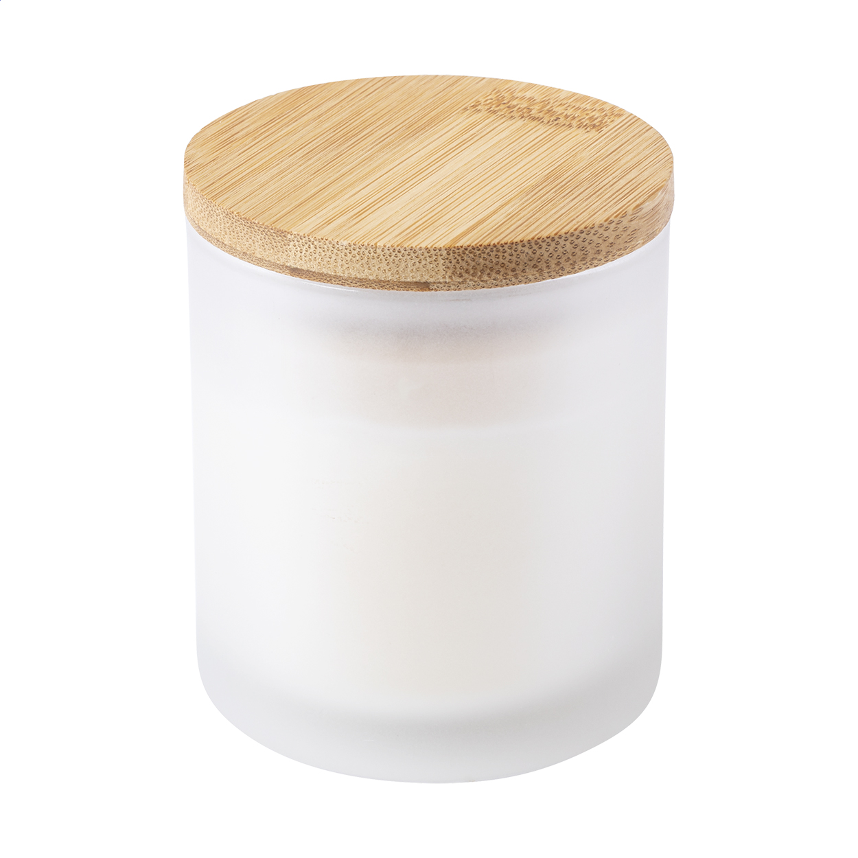 Vela de Vainilla en Tarro de Vidrio con Tapa de Bambú - Arraia-Maeztu impreso con logotipo
