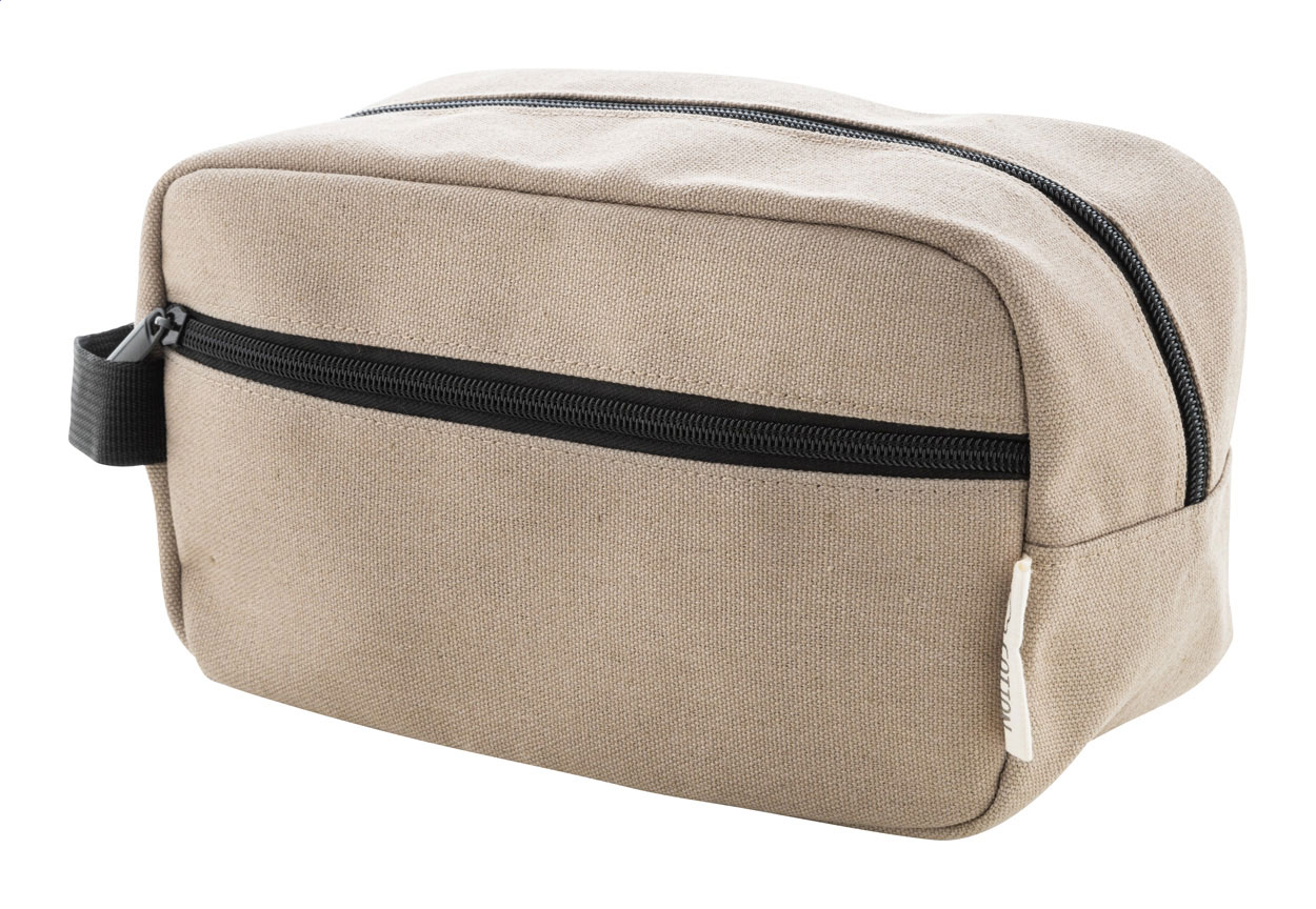 Bolso cosmético ecológico de lona reciclada - El Castillo de las Guardas impreso con logotipo