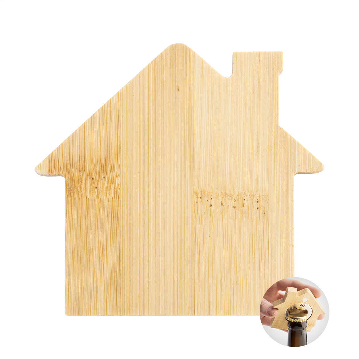 Imán y destapador CasaBamboo - Collado Villalba impreso con logotipo