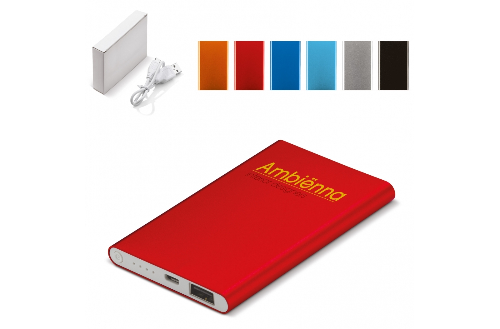 Powerbank de aluminio de 4.000mAh con cargador - Almogía