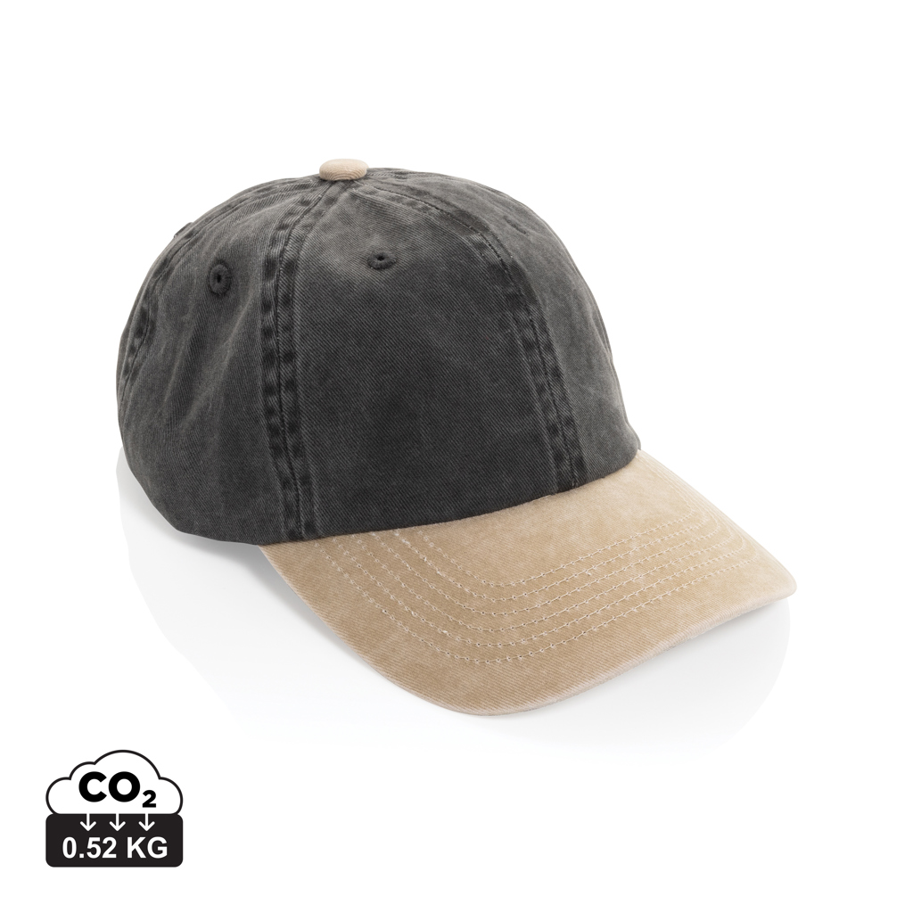 Gorra BEAU AWARE™ de sarga de algodón lavado de 270 g/m² de seis paneles y dos tonos