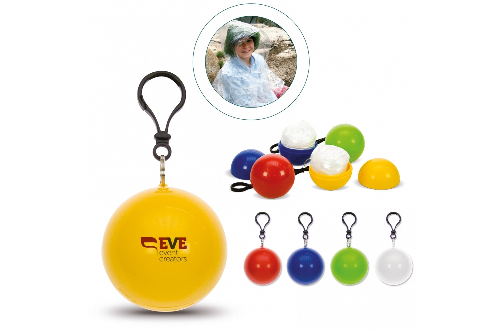 Poncho portátil para la lluvia con llavero - Pujerra