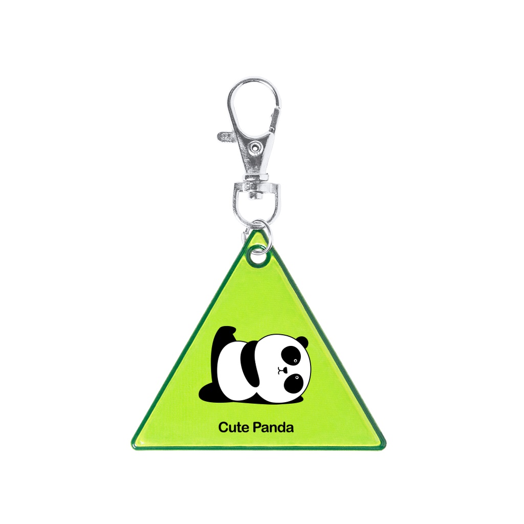 Llavero triangular reflectante de PVC con cierre de mosquetón - Picón