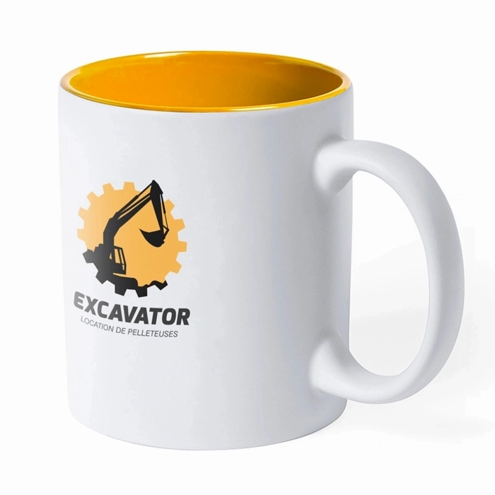 Taza de cerámica de 350ml con interior de color - Fontanarejo