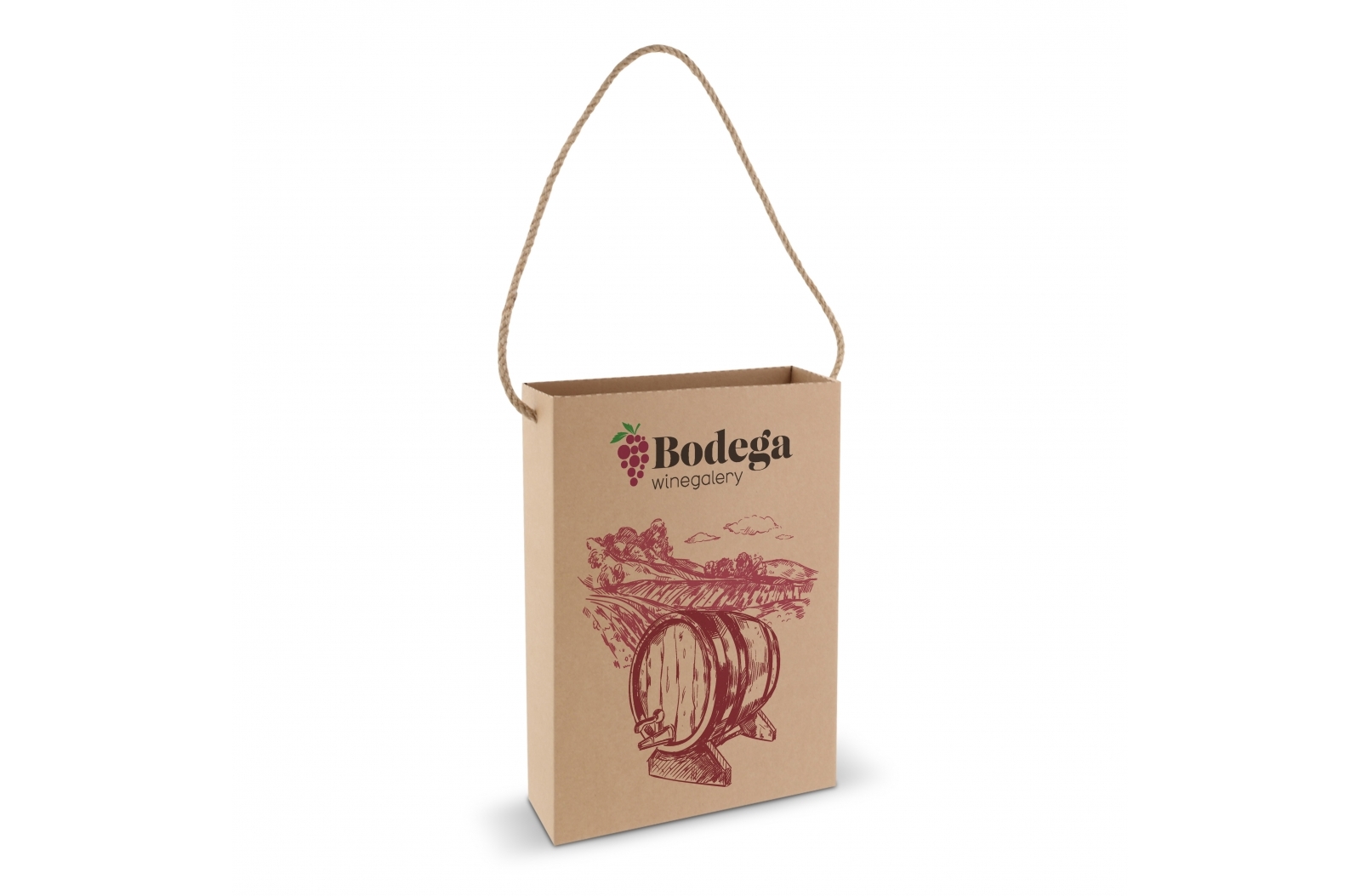 Bolsa vertical de regalo de cartón con asas de yute - Mollina