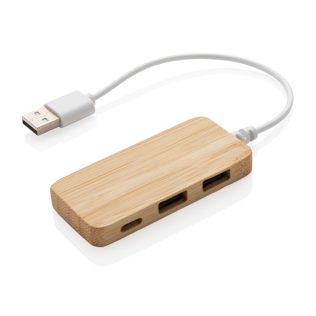 Hub USB 2.0 de bambú - Little Rissington - Olivella
