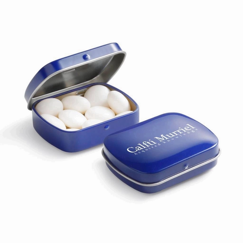 Lata Refrescante de Mentos - Los Cerralbos impreso con logotipo