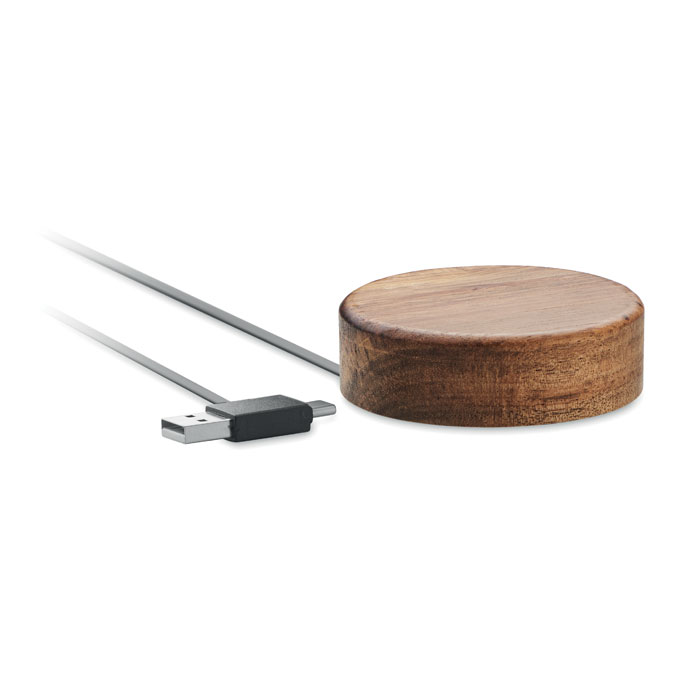 Cargador inalámbrico en acacia 15W - Pradejón