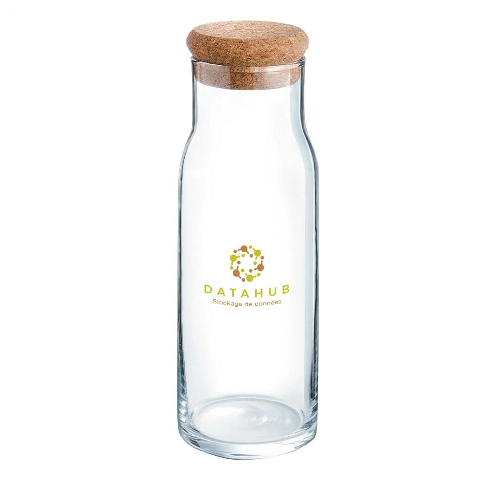 Elegante Jarra de Vidrio con Tapa de Corcho - Mejorada
