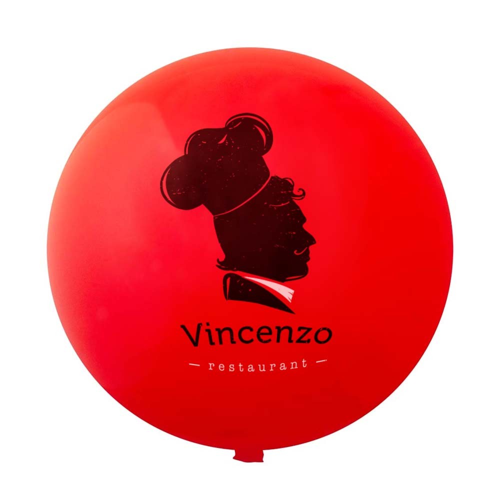 Globo gigante personalizado 170 cm Ø 55 cm impreso con logotipo