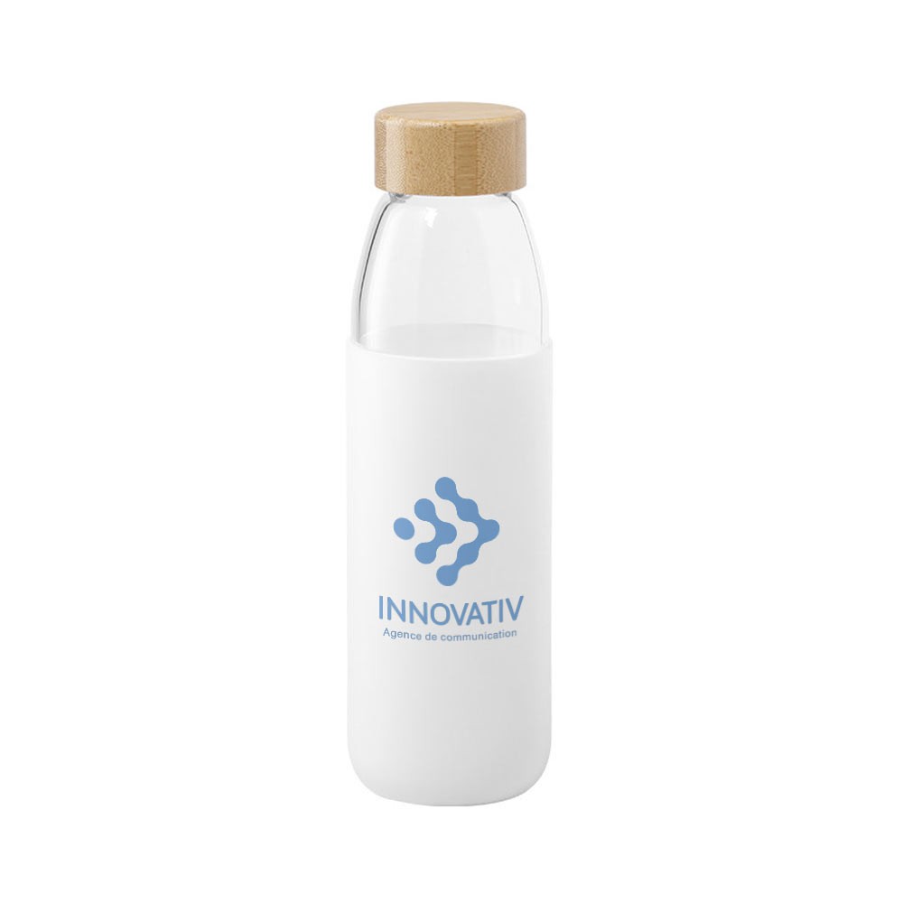 Botella de Vidrio con Tapa de Bambú Línea Nature - Donostia