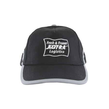 Gorra de algodón con banda reflectante de 5 paneles y correa de velcro - Pinseque