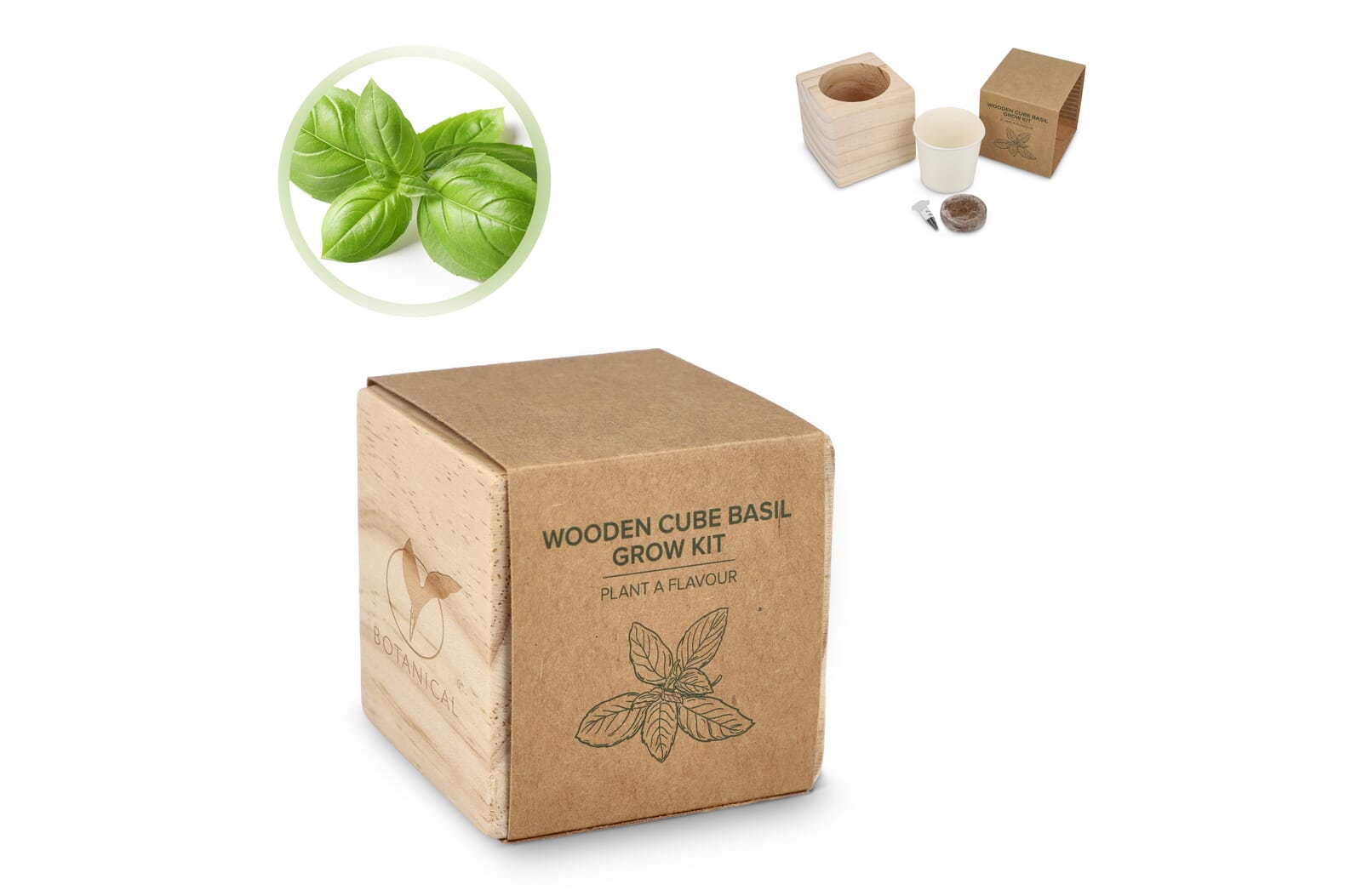 Juego de Maceteros de Madera FSC - Albahaca