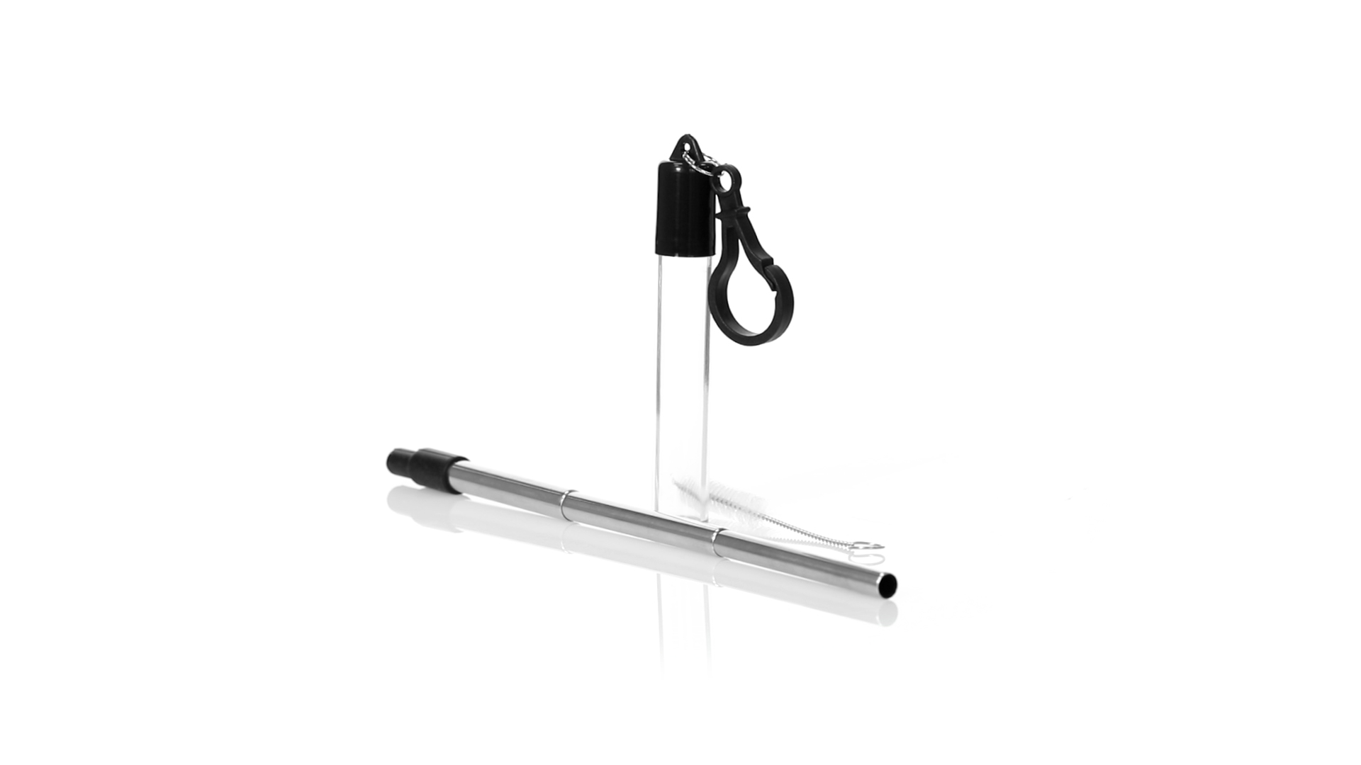 Pajita Reutilizable de Acero Inoxidable con Punta de Silicona y Accesorio de Limpieza - Oza-Cesuras