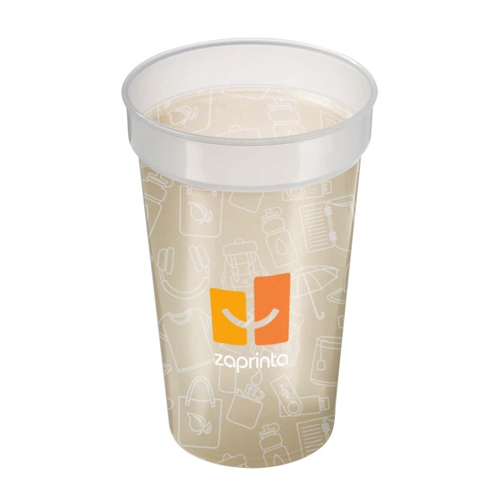 Vaso de plástico retornable a prueba de roturas apilable con marca de nivel de llenado 400ml - Laspaúles
