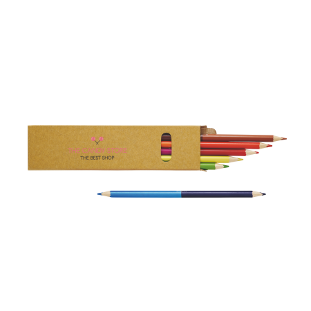 Lápices de colores duo LOMKY en caja de papel - Aiguafreda