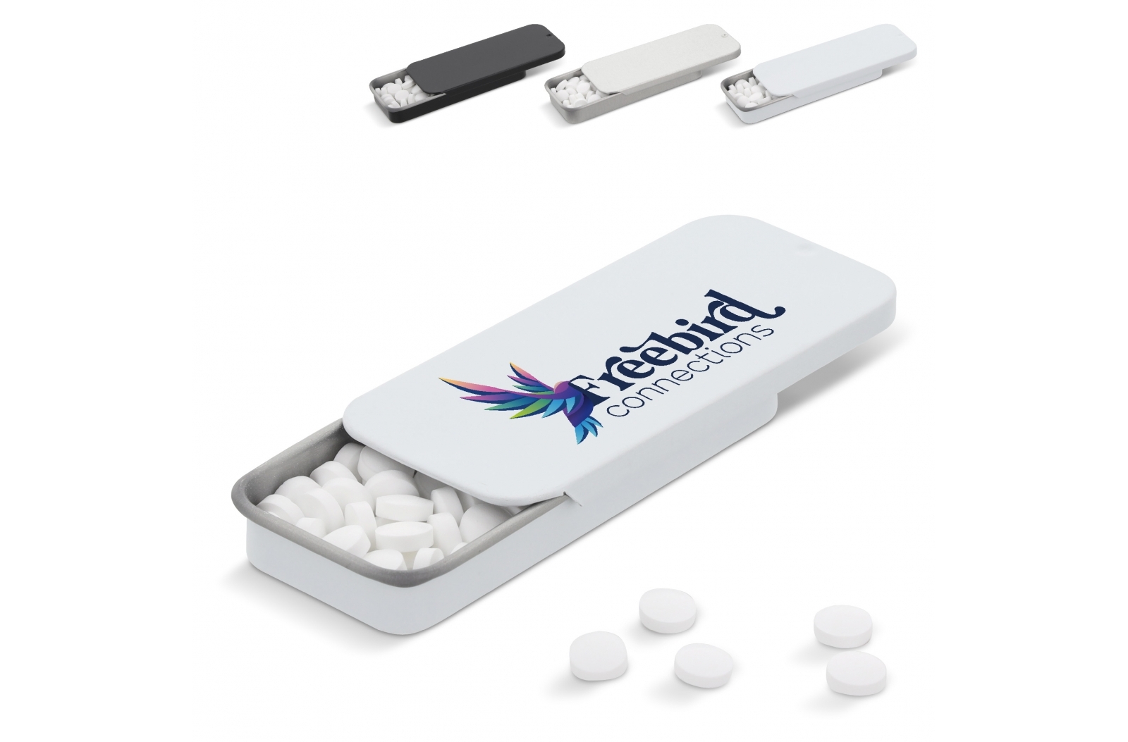 Caja Deslizante Mini de Mentas Refrescantes - Cimballa impreso con logotipo