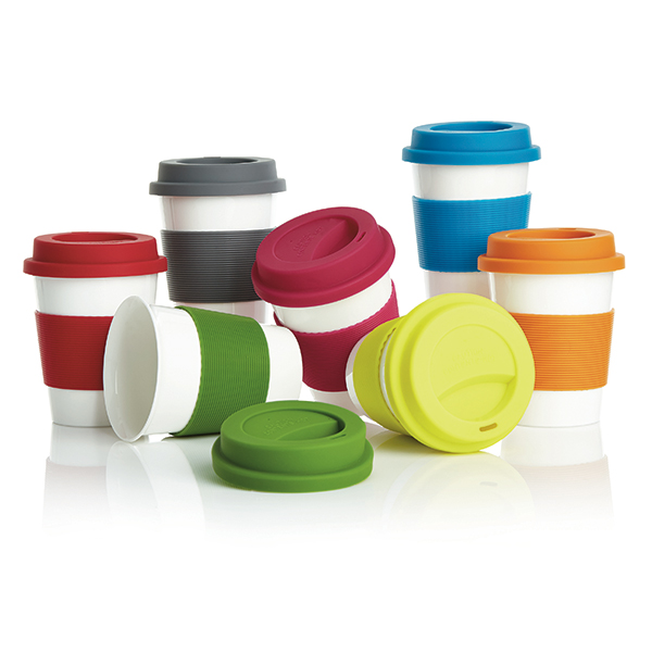 Vaso ecológico de 350ml con agarre de silicona y tapa - Cabezarrubias del Puerto