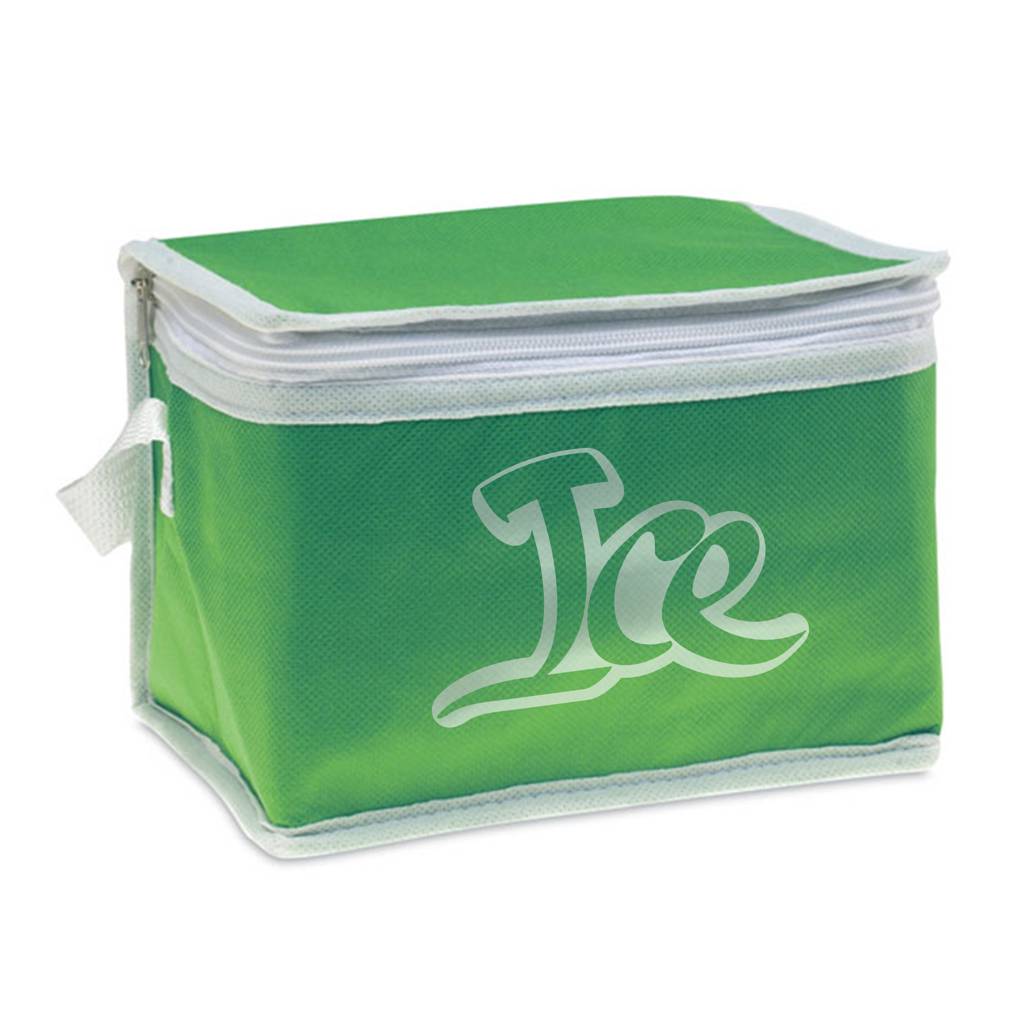 Bolsa nevera no tejida de 6 latas con ribetes blancos - La Estrella