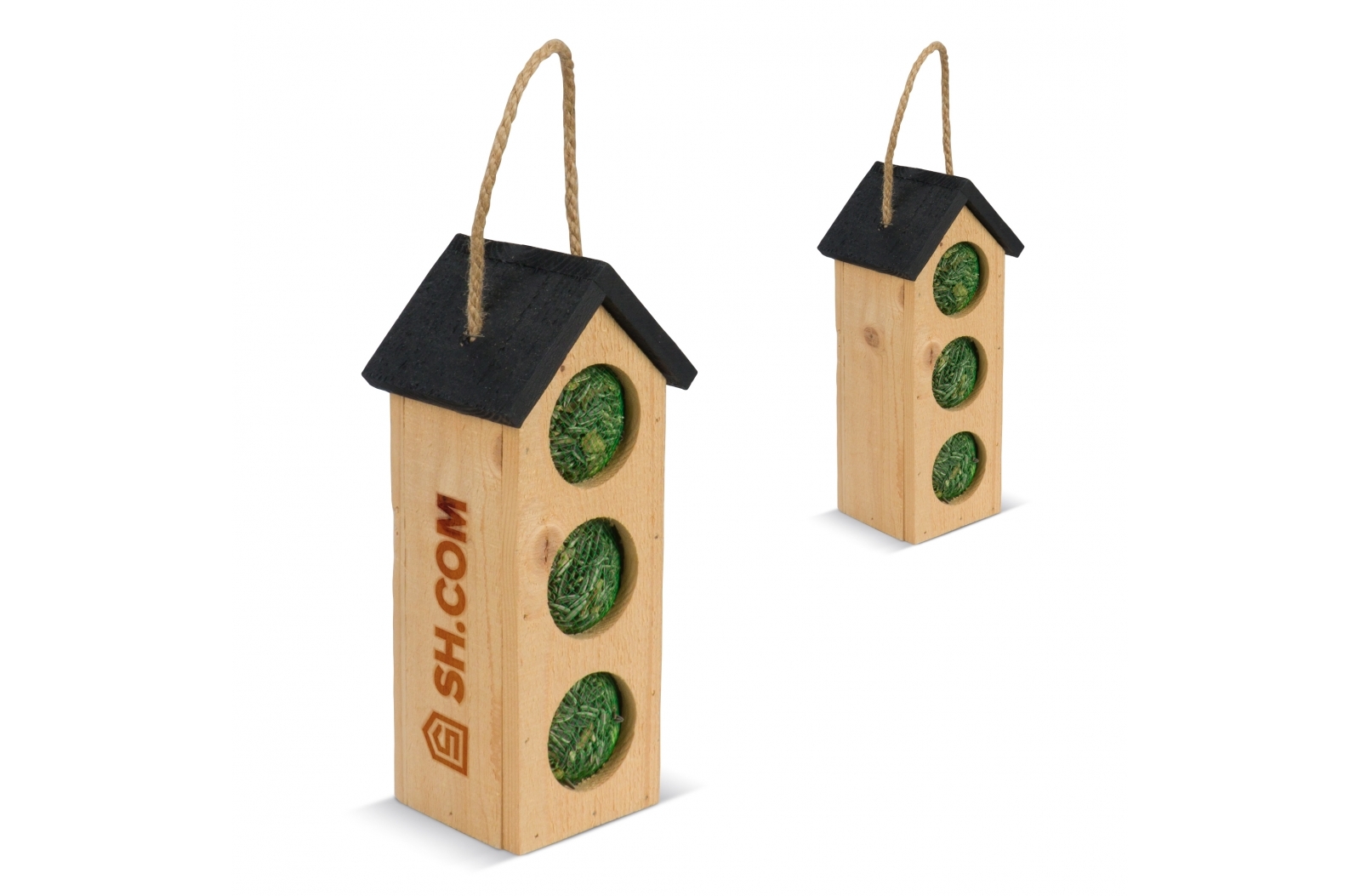 Comedero moderno para pájaros con techo negro - Valle de Abdalajís