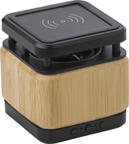 Altavoz inalámbrico y cargador de teléfono de bambú y ABS - Alhama de Aragón
