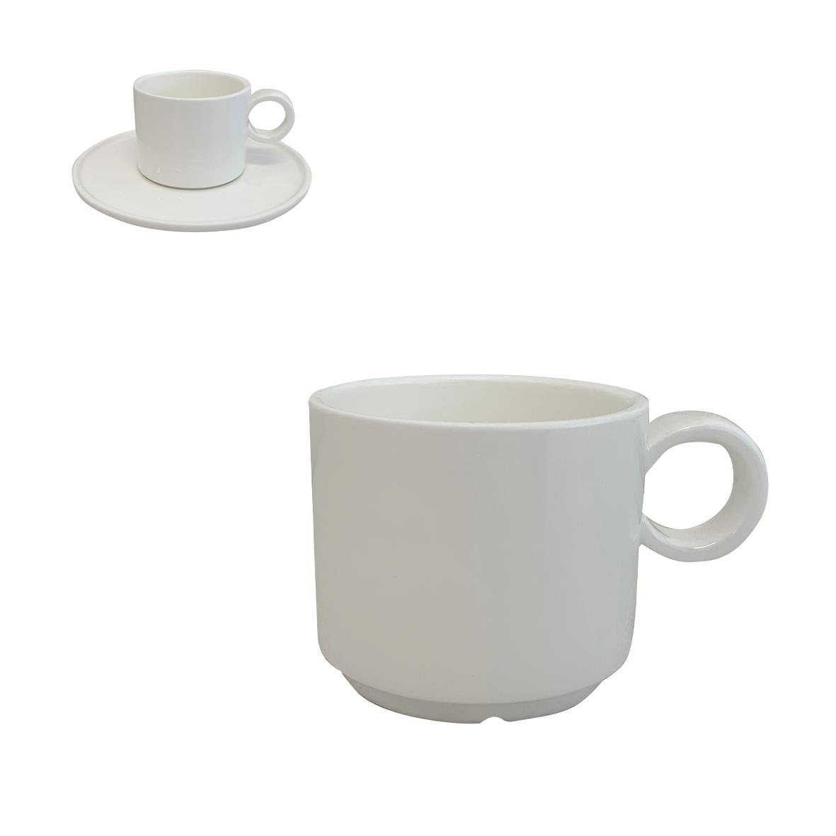 Taza Apilable Espresso Blanca 9 cl - Aldea del Rey