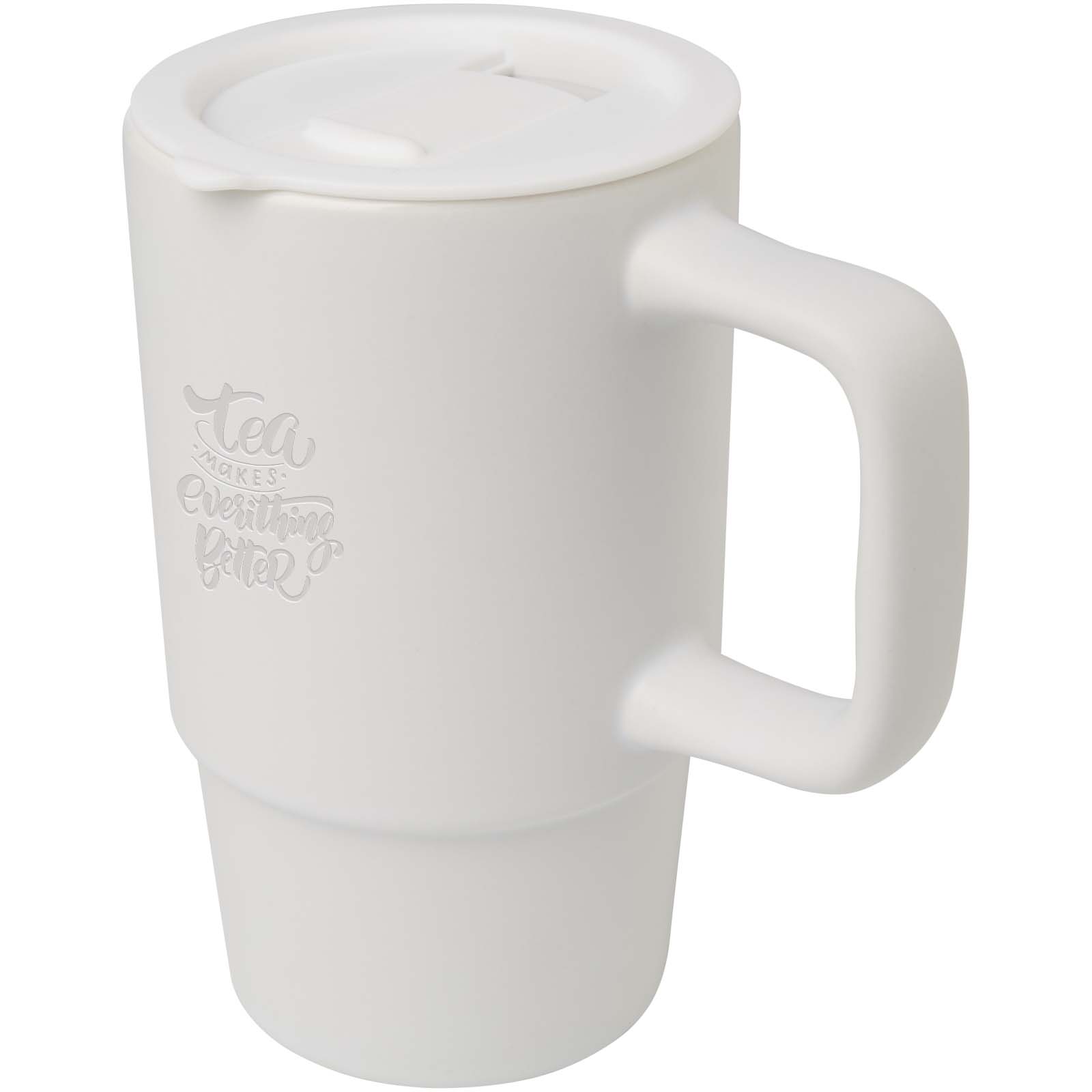 Taza de cerámica con tapa de plástico - Terroba