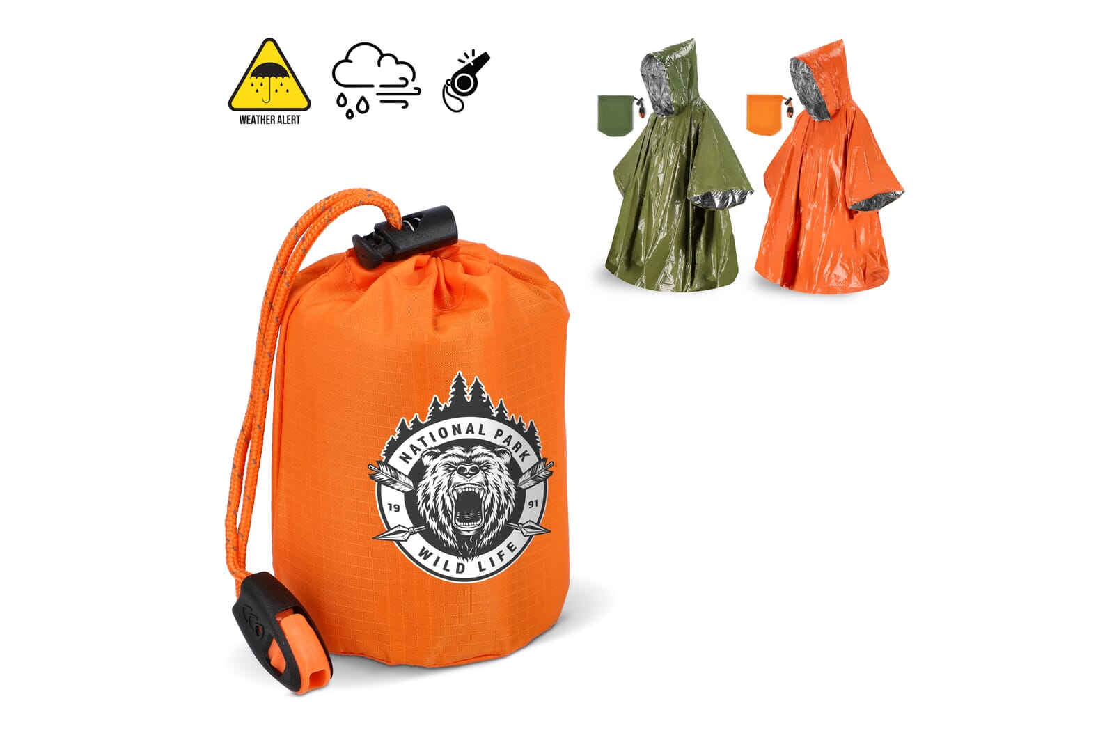 Poncho térmico de supervivencia 2 en 1 - Ricla